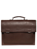 SALVATORE FERRAGAMO - LEATHER BRIEFCASE / BACKPACK - BROWN