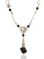 ALESSANDRA DI TOMMASO - BAROQUE PYRAMID, SKULL & LAVA NECKLACE - SILVER