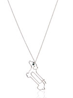 HILLIER - PAPIERKLIPP HUNDKETTE - WEISS GOLD