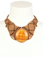 LAUCLEM BIJOUX - AFRICAN ARAGONITE NECKLACE - BEIGE/ORANGE