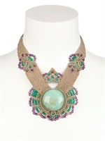 LAUCLEM BIJOUX - ETOILE CHRYSOPRASE NECKLACE - BEIGE/GREEN