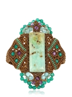 LAUCLEM BIJOUX - NATURE CHRYSOPRASE ARMBAND - BEIGE/GRÜN