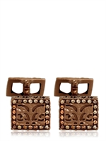 MARCO TA MOKO - GEMELLI PER CAMICIA CON DIAMANTI CHAMPAGNE - BRONZO