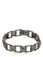 MARCO TA MOKO - BRACCIALE CON DIAMANTI BIANCHI E NERI - NERO