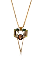 SCHO - STAR SIMPLE GREEN NECKLACE - GOLD/GREEN
