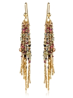 NATASHA COLLIS - LARGE GOLD TREASURE EARRINGS - GOLD/MULTICOLOR