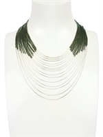 MAVEN - WAYAN NECKLACE - SILVER/GREEN
