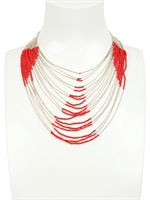 MAVEN - WILLOW NECKLACE - SILVER/RED