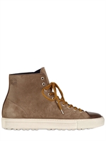 BUTTERO - SNEAKERS ALTE IN CAMOSCIO E PELLE - MARRONE