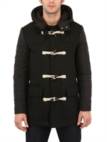 PREMIER HOMME - FELTED WOOL DUFFLE COAT - BLACK