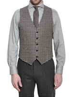 CANALI - CHECKED WOOL VEST - BORDEAUX/WHITE