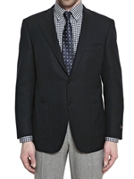 CANALI - BLAZER DUE BOTTONI IN LANA STRETCH - BLU SCURO