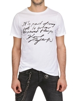 KARL - LIGHT COTTON JERSEY SIGNATURE T-SHIRT - WHITE/BLACK