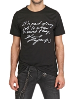 KARL - LIGHT COTTON JERSEY SIGNATURE T-SHIRT - BLACK/WHITE