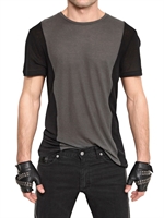 KARL - JERSEY TWO TONE T-SHIRT - GREY/BLACK