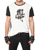KARL - TECHNO JERSEY KARL SILHOUETTE T-SHIRT - WHITE/BLACK
