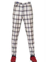 MANUEL VANNI - 18CM CHECKED WOOL TROUSERS - BEIGE/BLUE