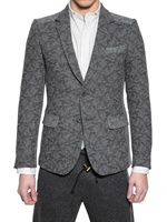 BESPOKEN - GIACCA IN LANA STAMPA CAMOUFLAGE - GRIGIO