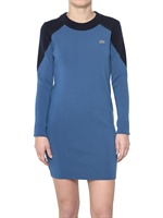 LACOSTE NEW YORK - TWO TONE JERSEY SWEATER DRESS - BLUE/NAVY
