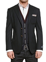 AQUASCUTUM - BLAZER IN LANA RINFORZATA - BLU SCURO