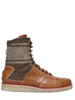 YOU FOOTWEAR - NATUR GEFÄRBTE LEDER MILITÄR EINSATZ STIEFEL - COGNAC