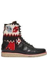 YOU FOOTWEAR - NATUR LEDER MOROCCAN WOLL STIEFEL - SCHWARZ