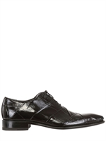 HARRIS - EEL SKIN OXFORD SHOES - BLACK