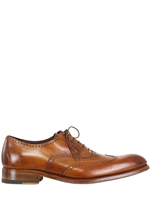 HARRIS - LEATHER BROGUE LACE-UP SHOES - LIGHT BROWN