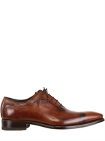HARRIS - REVERSE STITCHED LEATHER LACE-UP SHOES - BROWN