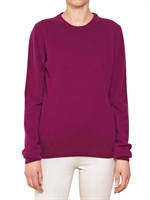 GENTRY PORTOFINO - ROUND NECK CASHMERE KNIT SWEATER - FUCHSIA