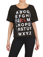 KARL LAGERFELD PARIS - T-SHIRT IN JERSEY STAMPATA - NERO