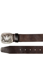 ARMANI JEANS - 40MM WATTIERTER LEDERGÜRTEL - BRAUN