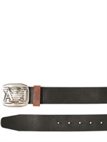 ARMANI JEANS - 40MM WATTIERTER LEDERGÜRTEL - SCHWARZ