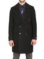 ERNESTO - CASENTINO WOOL DOUBLE BREASTED COAT - BLACK