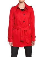 AQUASCUTUM - TRENCH CORTO IN COTONE TECHNO - ROSSO