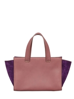 GIORGIO ARMANI - MINI SHOPPINGTOTE AUS WILDLEDER UND LEDER - ROSA/LILA