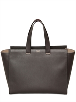 GIORGIO ARMANI - GROßE LEDER SHOPPING TASCHE - DUNKELGRAU