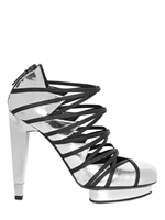 CHARLINE DE LUCA - 120MM MIRRORED LEATHER SANDALS - SILVER