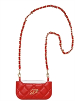 DSQUARED - CUSTODIA PER IPHONE IN PELLE TRAPUNTATA - ROSSO