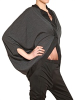 LANVIN - CARDIGAN IN LANA MERINO E GROSGRAIN - ANTRACITE