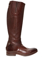 ALBERTO FASCIANI - 30MM POLISHED CALFSKIN RIDING BOOTS - BROWN