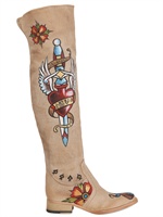 EL VAQUERO - 40MM PAINTED TATTOO COTTON BOOTS - NATURAL