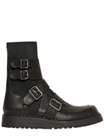 KRIS VAN ASSCHE - ELASTISCHE LEDER NIEDRIGE STIEFEL - SCHWARZ