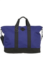 EASTPAK BY KRIS VAN ASSCHE - COTTON CANVAS SHOULDER BAG - BLUE