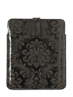ALEXANDER MCQUEEN - TOTENKOPF JACQUARD PATENT LEDER IPAD HÜLLE - SCHWARZ