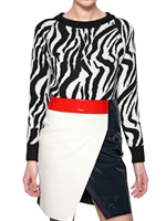 FELIPE OLIVEIRA BAPTISTA - ZEBRA PRINT WOOL KNIT SWEATER - ZEBRA