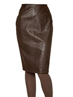 MAURIZIO PECORARO - NAPPA LEATHER PENCIL SKIRT - BROWN