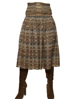 SALVATORE FERRAGAMO - PRINTED JACQUARD SILK CHIFFON SKIRT - MULTI