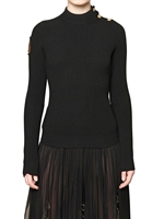 SALVATORE FERRAGAMO - RIBBED KNIT SWEATER - BLACK