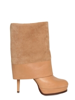 CASADEI - 110MM CALF FOLD OVER BOOTS - BEIGE